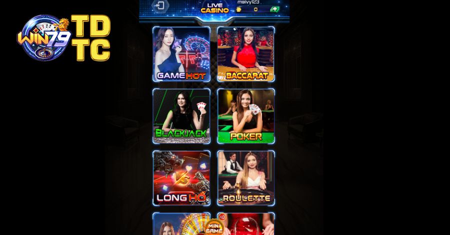 Danh mục casino tại cổng game Win79